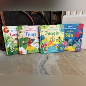 Usborne Little Lift & Look Books ~ Set of 4 ~Bugs, Garden, Jungle, Under the Sea